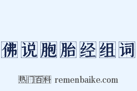 佛说胞胎经组词是什么意思的图片